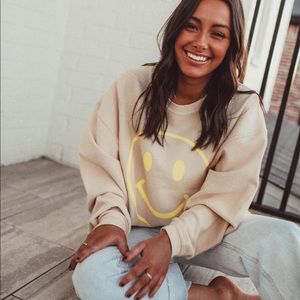 Friday + Saturday Smiley Face Corded Sweatshirt